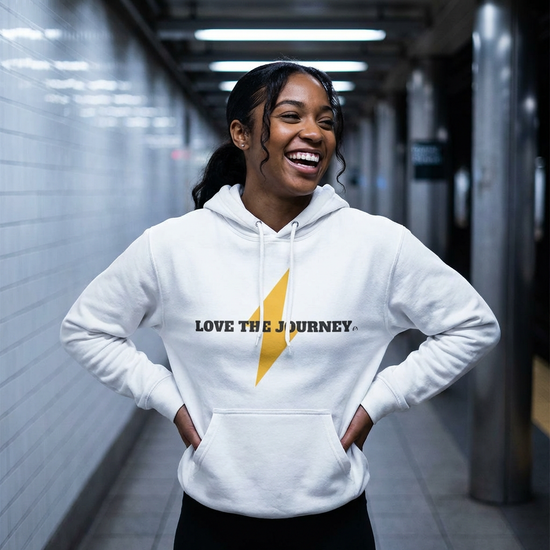Love The Journey Lightning Bolt Hoodie — Inspirational Fleece Pullover