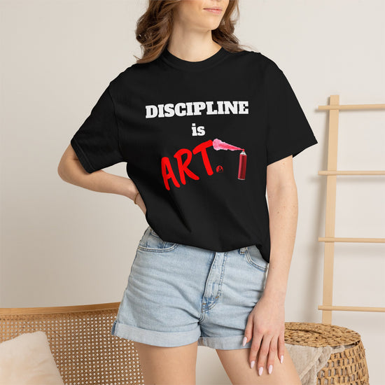 Discipline Is Art Classic T-Shirt — Paint Roller Graphic Tee for Artists & Creatives
